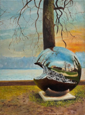 Sculpture "The World" by Helidon Xhixha in Ciani Park, Lugano