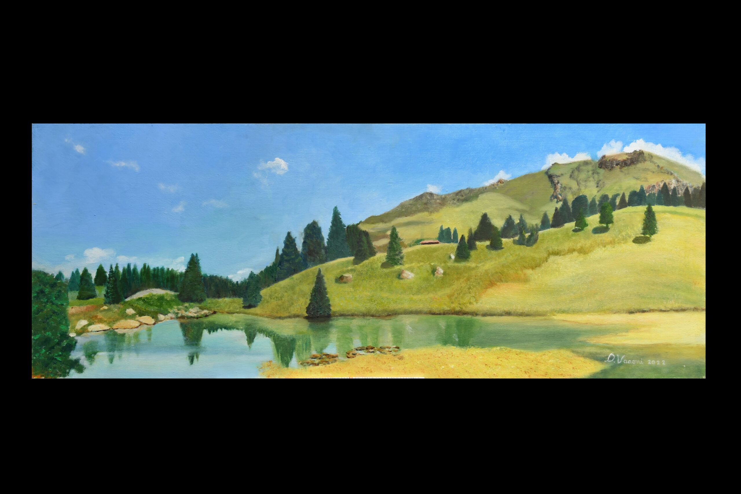 2022 (#280) Oil on Wooden Board 95 x 35 cm Landscape